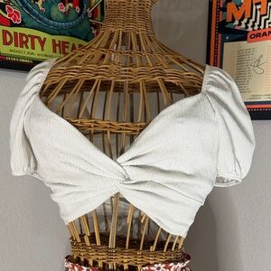 Chic Ivory Twist Crop Top